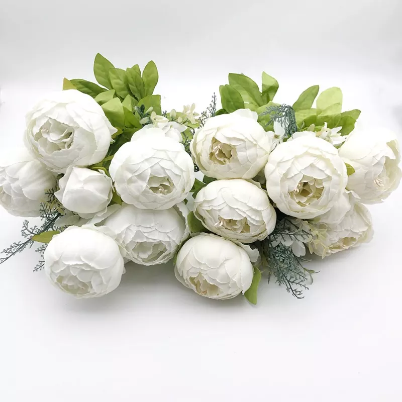 13 Heads Silk Silk Artificial Peony Bouquet
